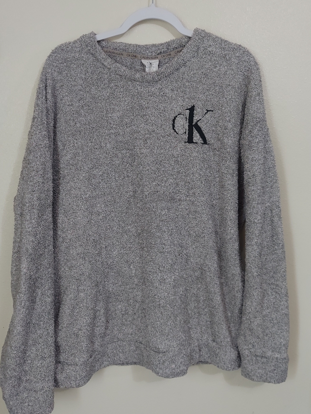 Calvin Klein Men's Gray Knit Logo Sweater
